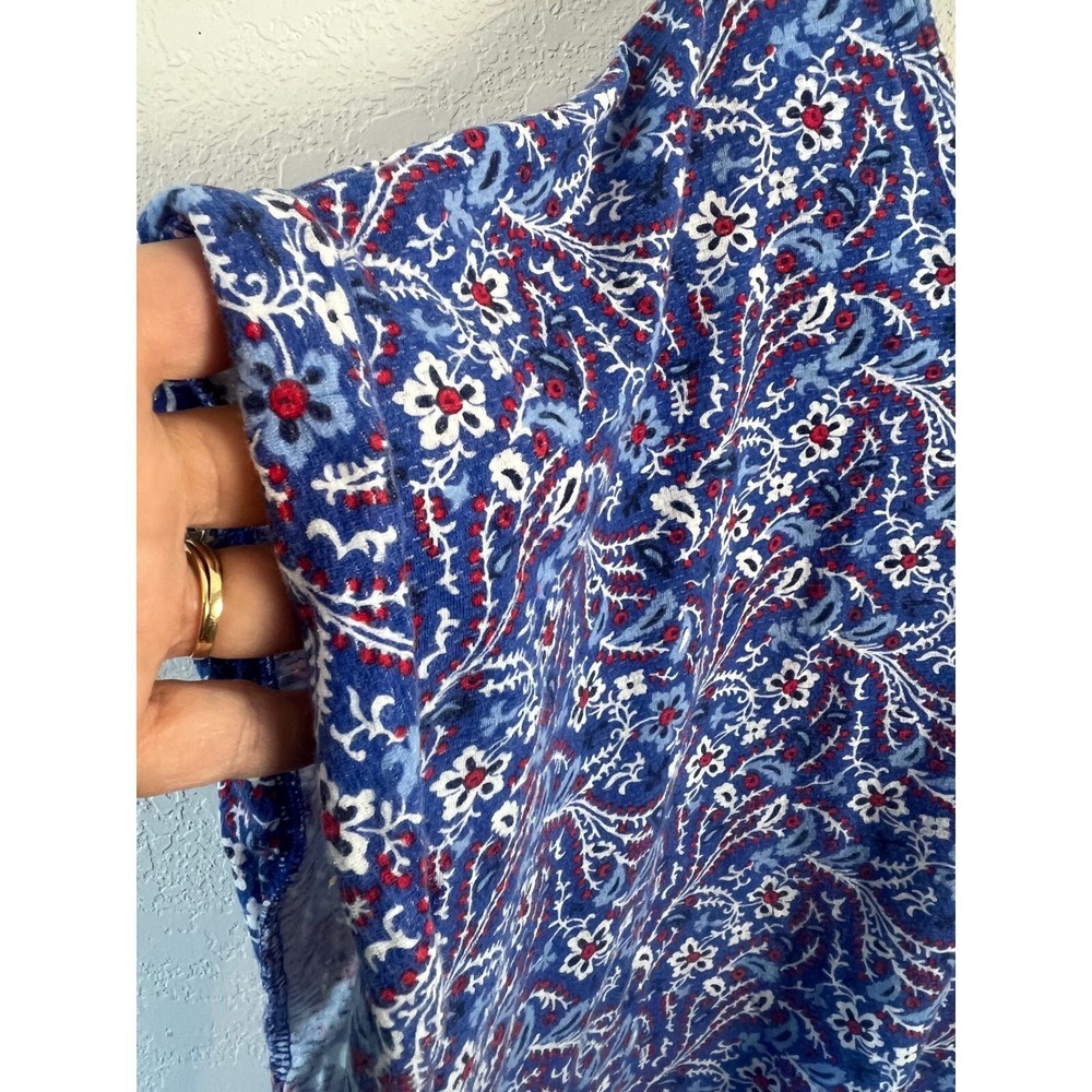 T by Talbots‎ Paisley Floral Performance Top Size 3X Plus Blue Red Holiday - Picture 2 of 9